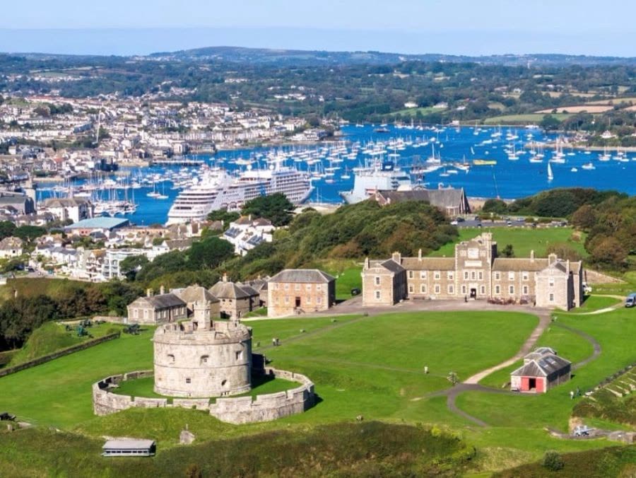 Pendennis Castle, with the sea beyond